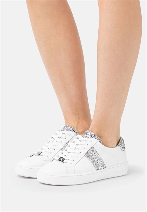 michael michael kors women's lace up sneakers irving|Irving Leather and Embossed Stripe Sneaker .